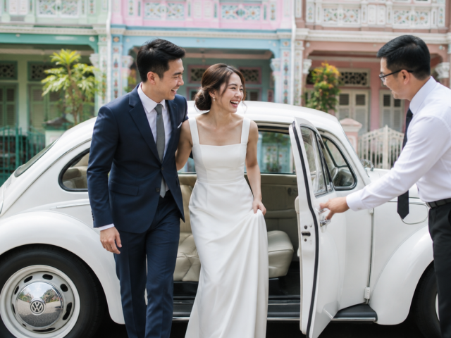Wedding Transport for a Peranakan Wedding in Katong